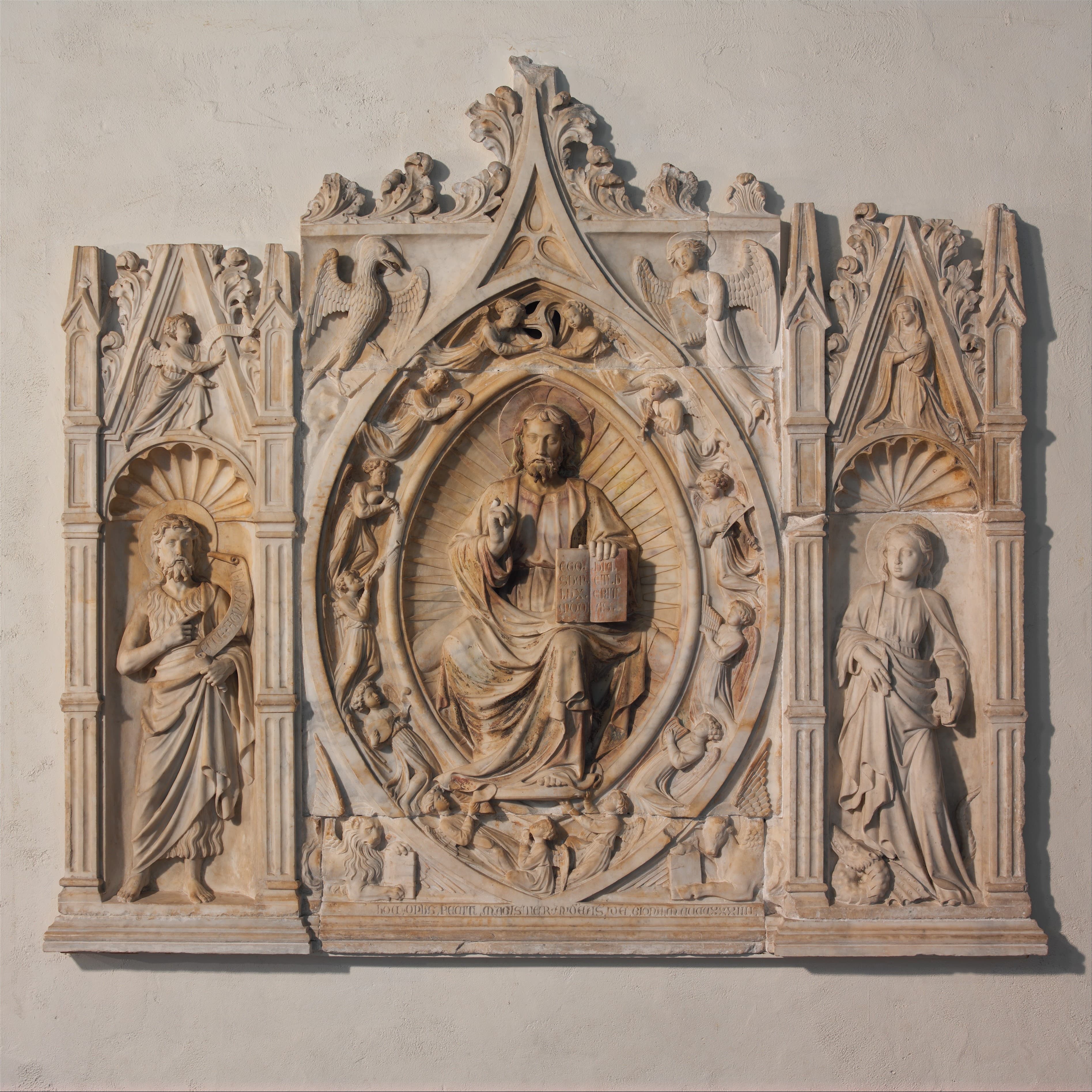 Andrea da Giona — Altarpiece with Christ, Saint John the Baptist, and Saint Margaret