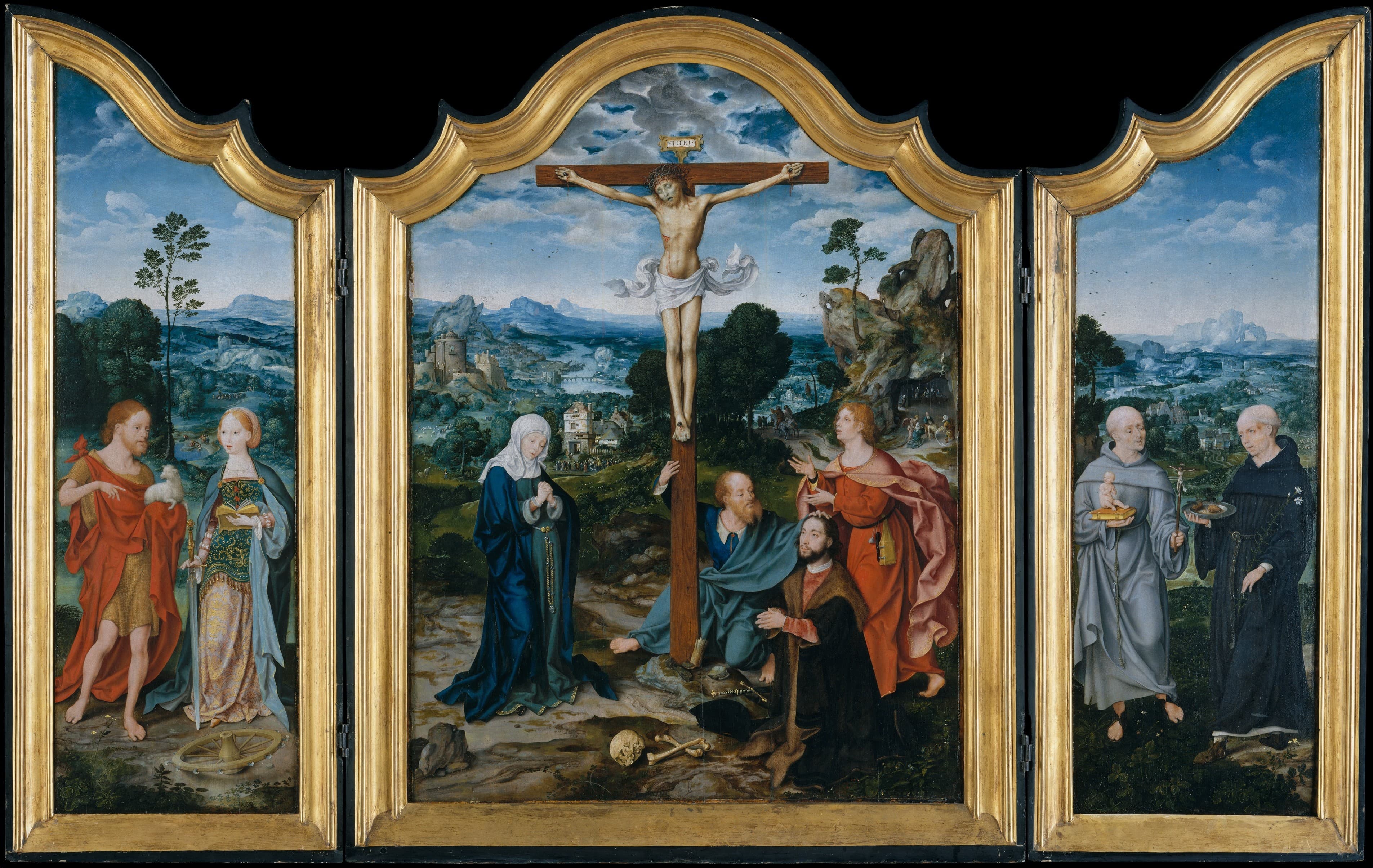 Joos van Cleve — The Crucifixion with Saints and a Donor