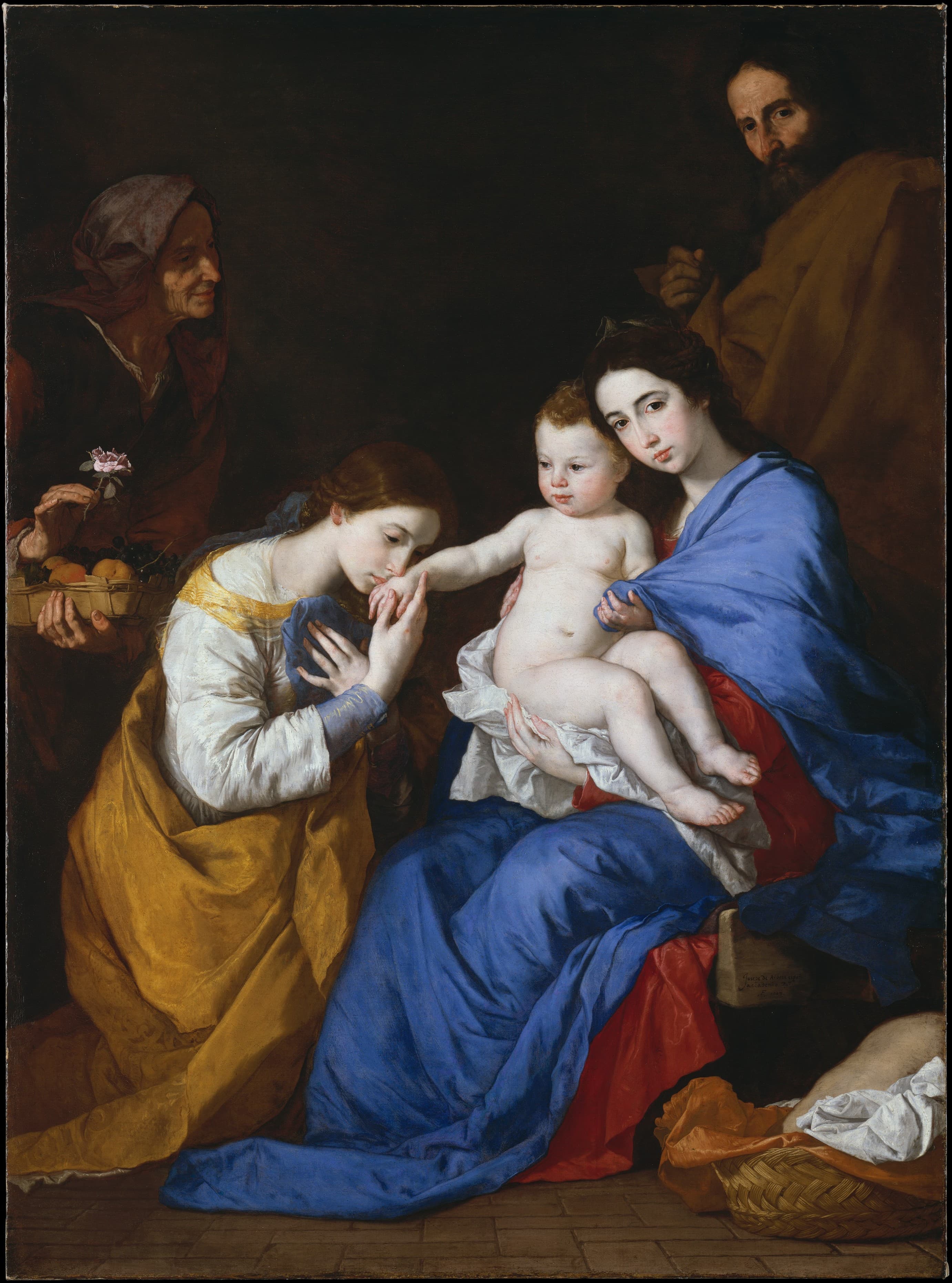 Jusepe de Ribera (called Lo Spagnoletto) — The Holy Family with Saints Anne and Catherine of Alexandria