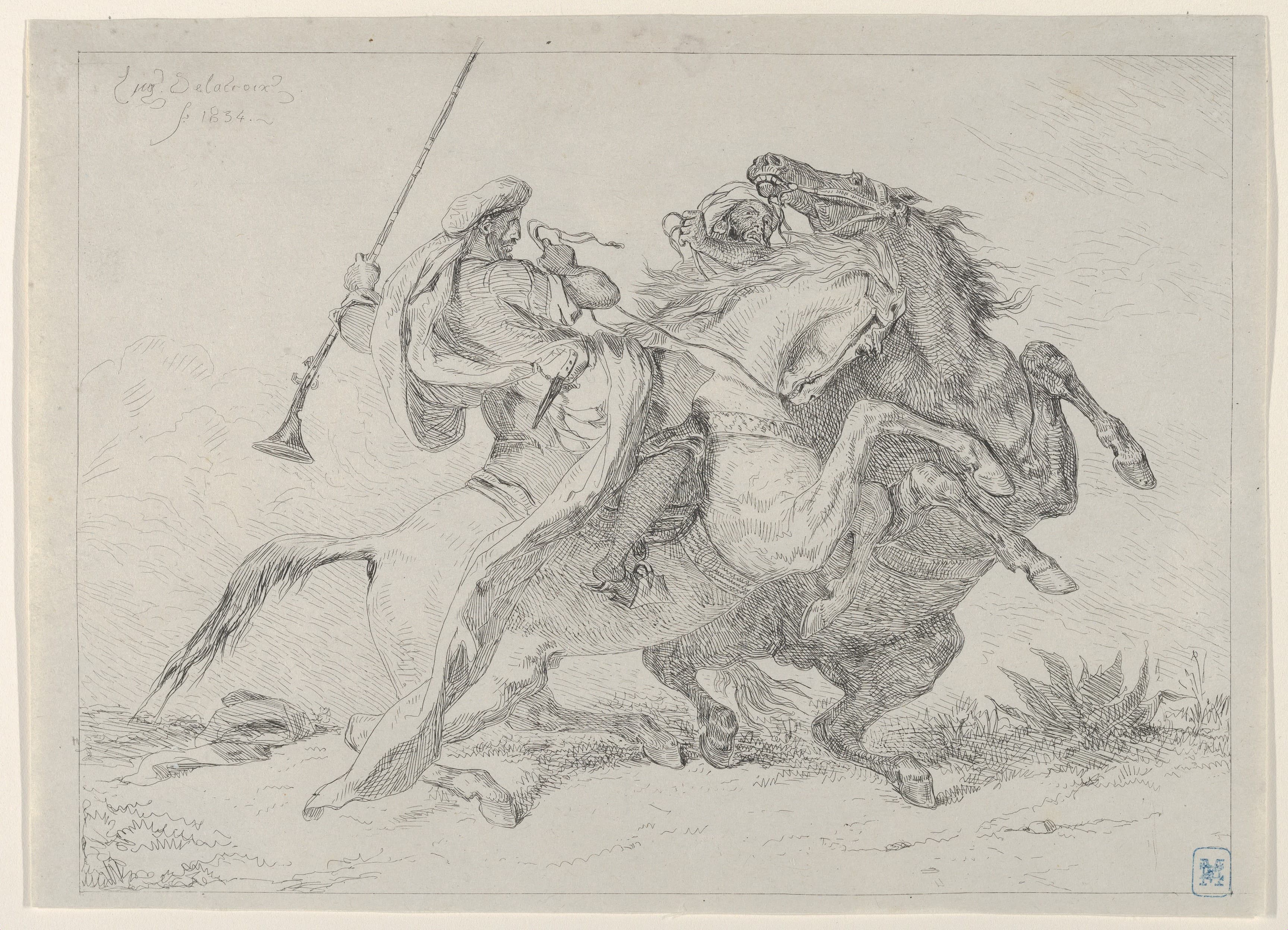 Eugène Delacroix — Collision of Moorish Horsemen